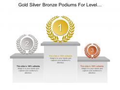 Gold silver bronze podiums for level of importance of list of categories
