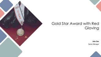 Gold Star Award With Red Gloving PPT Designs AT