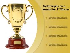 Gold trophy as a award for 1st winner