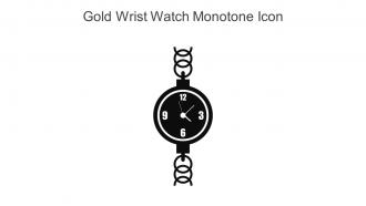 Gold Wrist Watch Monotone Icon In Powerpoint Pptx Png And Editable Eps Format