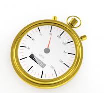 Golden analog clock for time display stock photo