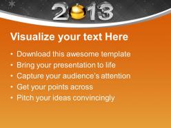 Golden ball new year 2013 powerpoint templates ppt themes and graphics 0113