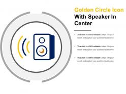 Golden circle icon with speaker in center