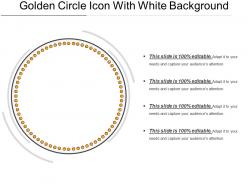 Golden circle icon with white background
