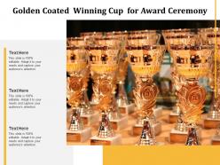 Golden coated winning cup for award ceremony