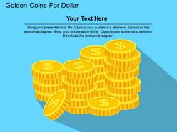 Golden coins for dollar flat powerpoint design