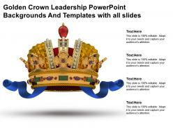 Golden crown leadership powerpoint backgrounds and templates with all slides