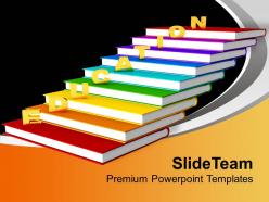 Golden education on books future powerpoint templates ppt backgrounds for slides 0113