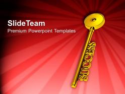 Golden key to success red background powerpoint templates ppt themes and graphics 0213