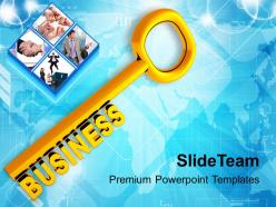 Golden key with word business powerpoint templates ppt backgrounds for slides 0213