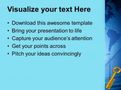 Golden key with word growth powerpoint templates ppt themes and graphics 0213