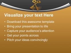 Golden keys combing business concept powerpoint templates ppt themes and graphics 0113