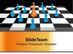 Golden king with pawns leadership powerpoint templates ppt themes and graphics 0113