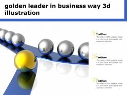 Golden leader in business way 3d illustration