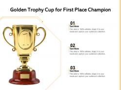 Golden trophy cup for first place champion