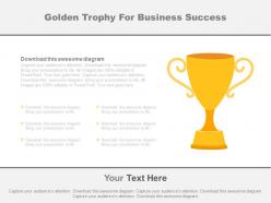 Golden trophy for business success representation powerpoint slides