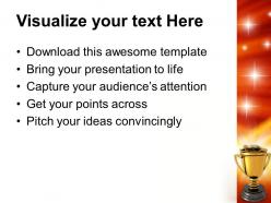Golden trophy full of money success powerpoint templates ppt themes and graphics