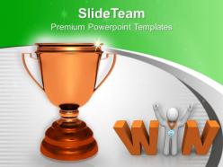 Golden Trophy With Winner Success Powerpoint Templates Ppt Themes And Graphics 0313