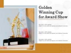 Golden winning cup for award show