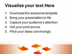 Goldfish leader leadership powerpoint templates and powerpoint backgrounds 0511