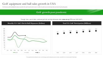 Golf Equipment And Ball Sales Growth In USA Stix Startup Funding Pitch Deck