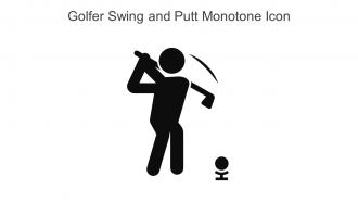 Golfer Swing And Putt Monotone Icon In Powerpoint Pptx Png And Editable Eps Format