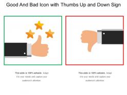 Good and bad icon with thumbs up and down sign