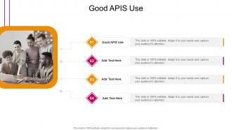 Good Apis Use In Powerpoint And Google Slides Cpb