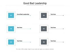 Good bad leadership ppt powerpoint presentation summary backgrounds cpb