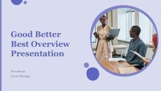 Good Better Best Overview Presentation PPT PowerPoint ACP
