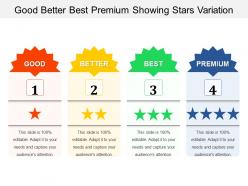 Good better best premium showing stars variation