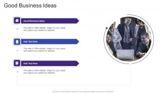 Good Business Ideas In Powerpoint And Google Slides Cpb