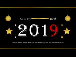 Good bye 2018 with hanging balls powerpoint templates