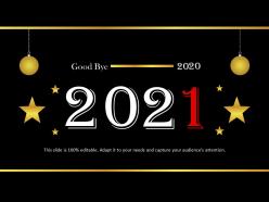 Good bye 2020 with hanging balls powerpoint templates