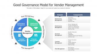 Good governance model for vender management