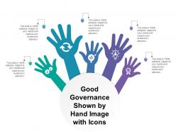 Good governance shown by hand image with icons