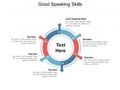 Good speaking skills ppt powerpoint presentation slides outline cpb