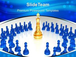 Good strategy game templates chess king surrounded leadership global ppt presentation powerpoint