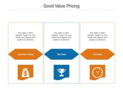 Good value pricing ppt powerpoint presentation styles introduction cpb