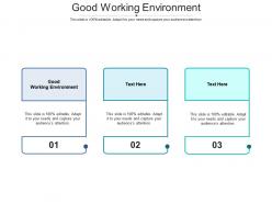 Good working environment ppt powerpoint presentation model clipart images cpb