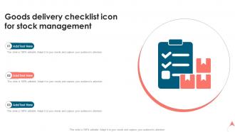 Goods Delivery Checklist Icon For Stock Management