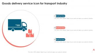 Goods Delivery Service Icon For Transport Industry