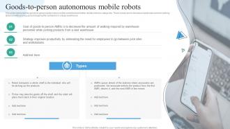 Goods To Person Autonomous Mobile Robots Autonomous Mobile Robots It