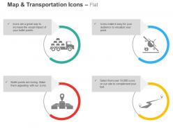 Goods transportation aircraft location specific good delivery road ppt icons graphics