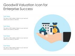 Goodwill valuation icon for enterprise success