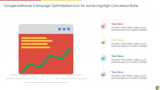 Google Adwords Campaign Optimization Icon For Achieving High Conversion Rate