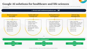 Google AI Solutions For Healthcare And Life Sciences How To Use Google AI For Your Business AI SS