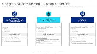 Google AI Solutions For Manufacturing Google Chatbot Usage Guide AI SS V