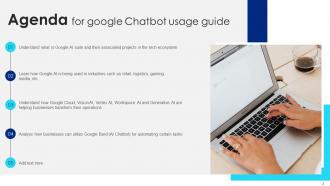 Google Chatbot Usage Guide Powerpoint Presentation Slides AI CD V Template Designed