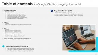 Google Chatbot Usage Guide Powerpoint Presentation Slides AI CD V Idea Designed
